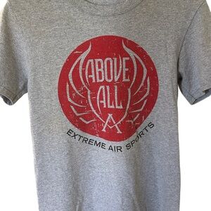 Kids Gray Short Sleeve Tee with Red Logo